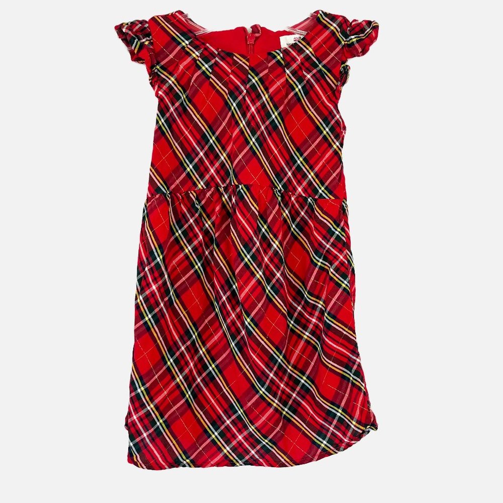 Vineyard Vines Red Tartan Plaid Ruffle Sleeve Party Dress - Size 3T